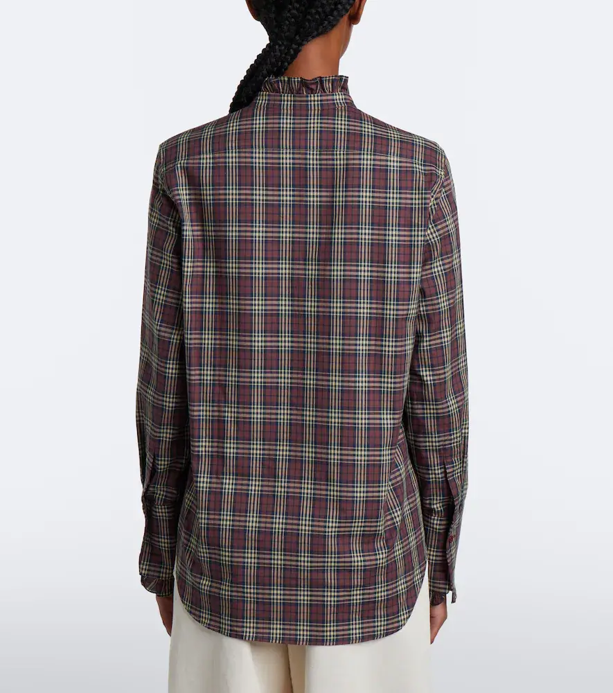 Nili Lotan Elio ruffled checked cotton shirt | Thumbnail 3 Nili Lotan Elio ruffled checked cotton shirt | Thumbnail 3