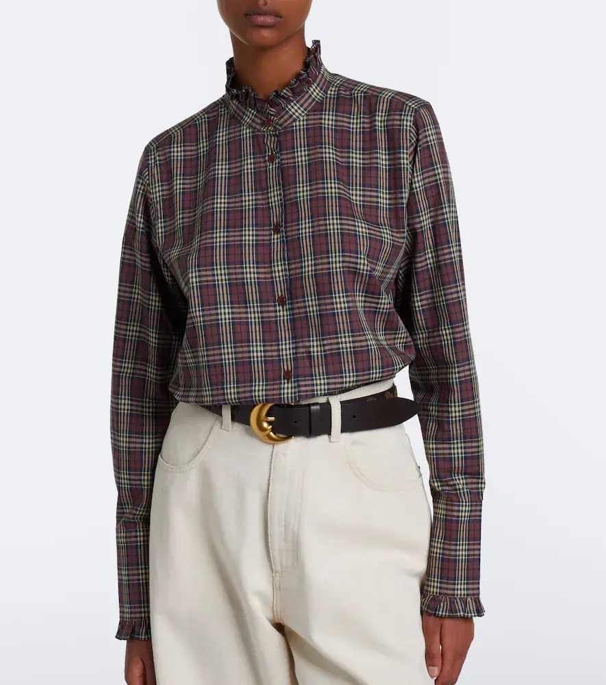Nili Lotan Elio ruffled checked cotton shirt | Thumbnail 5 Nili Lotan Elio ruffled checked cotton shirt | Thumbnail 5