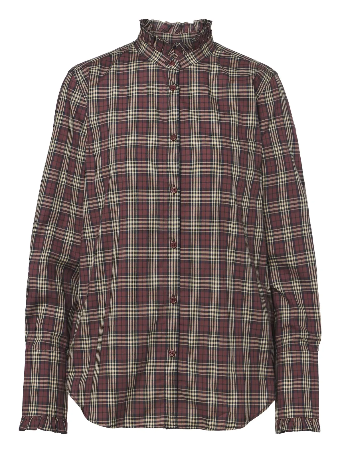 Nili Lotan Elio ruffled checked cotton shirt