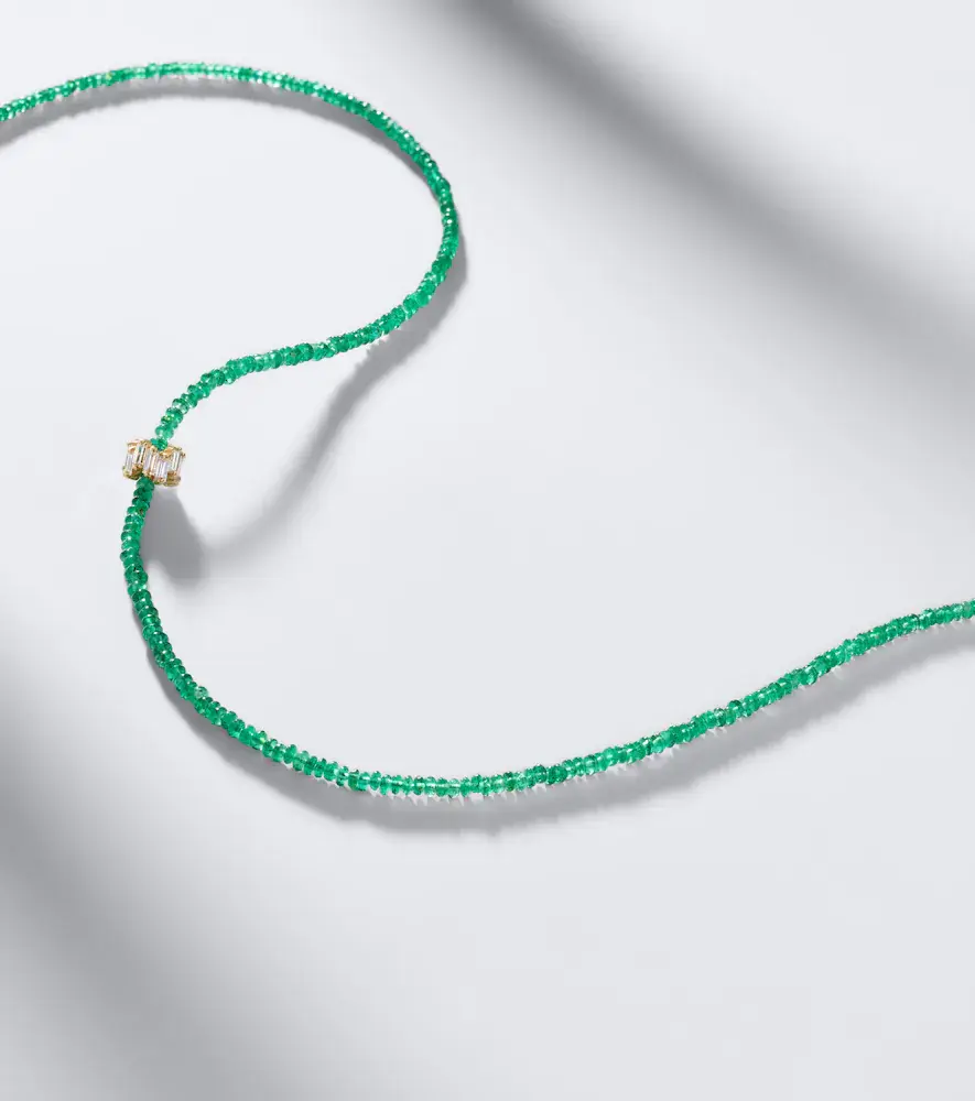 Suzanne Kalan Infinite 18kt gold beaded necklace with emeralds and diamonds | Thumbnail 6 Suzanne Kalan Infinite 18kt gold beaded necklace with emeralds and diamonds | Thumbnail 6