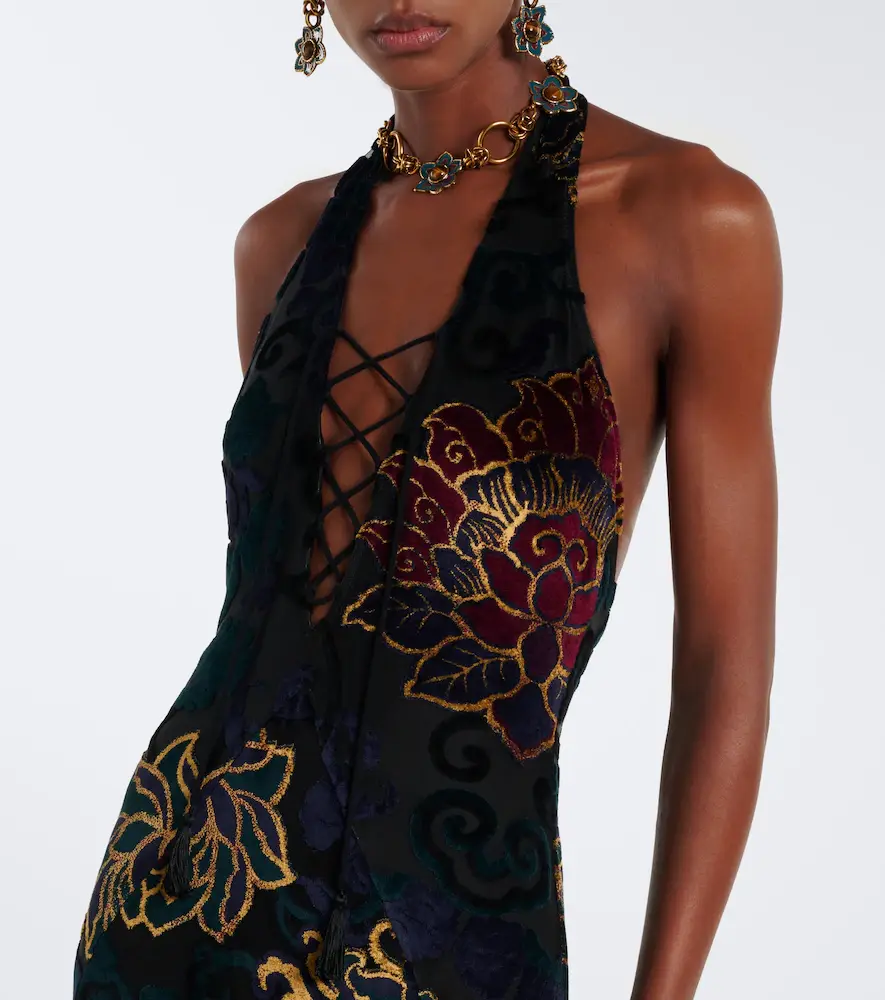Etro Floral jacquard jersey halterneck gown | Thumbnail 5 Etro Floral jacquard jersey halterneck gown | Thumbnail 5