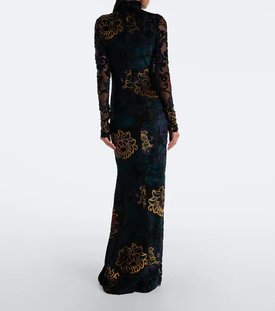 Etro Embroidered velvet gown | Thumbnail 2 Etro Embroidered velvet gown | Thumbnail 2