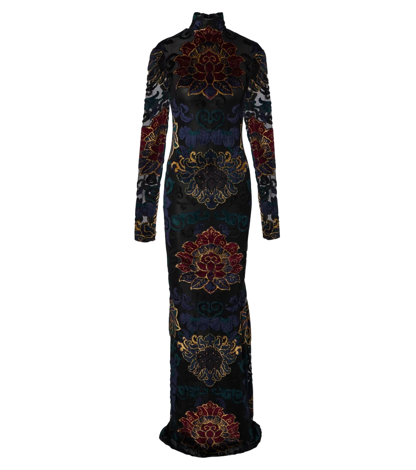 Embroidered velvet gown Embroidered velvet gown