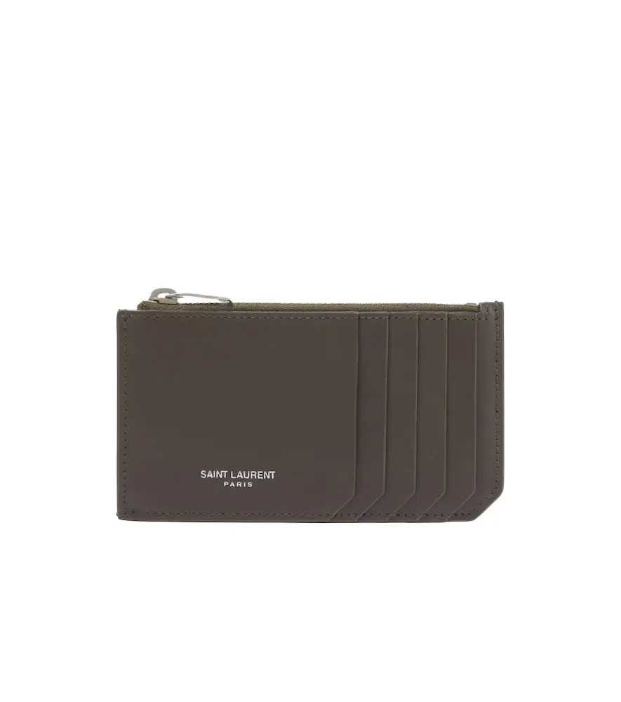 Saint Laurent Paris Fragments leather card holder