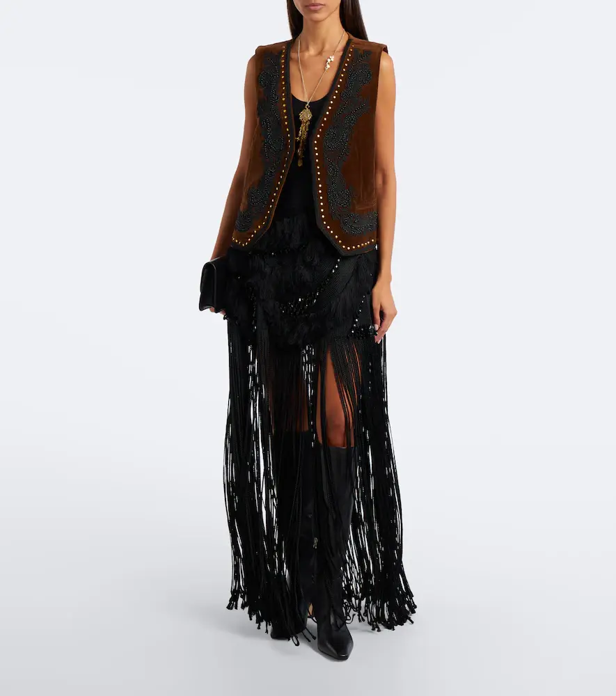Xu Zhi Embroidered cotton-blend velvet vest | Thumbnail 2 Xu Zhi Embroidered cotton-blend velvet vest | Thumbnail 2