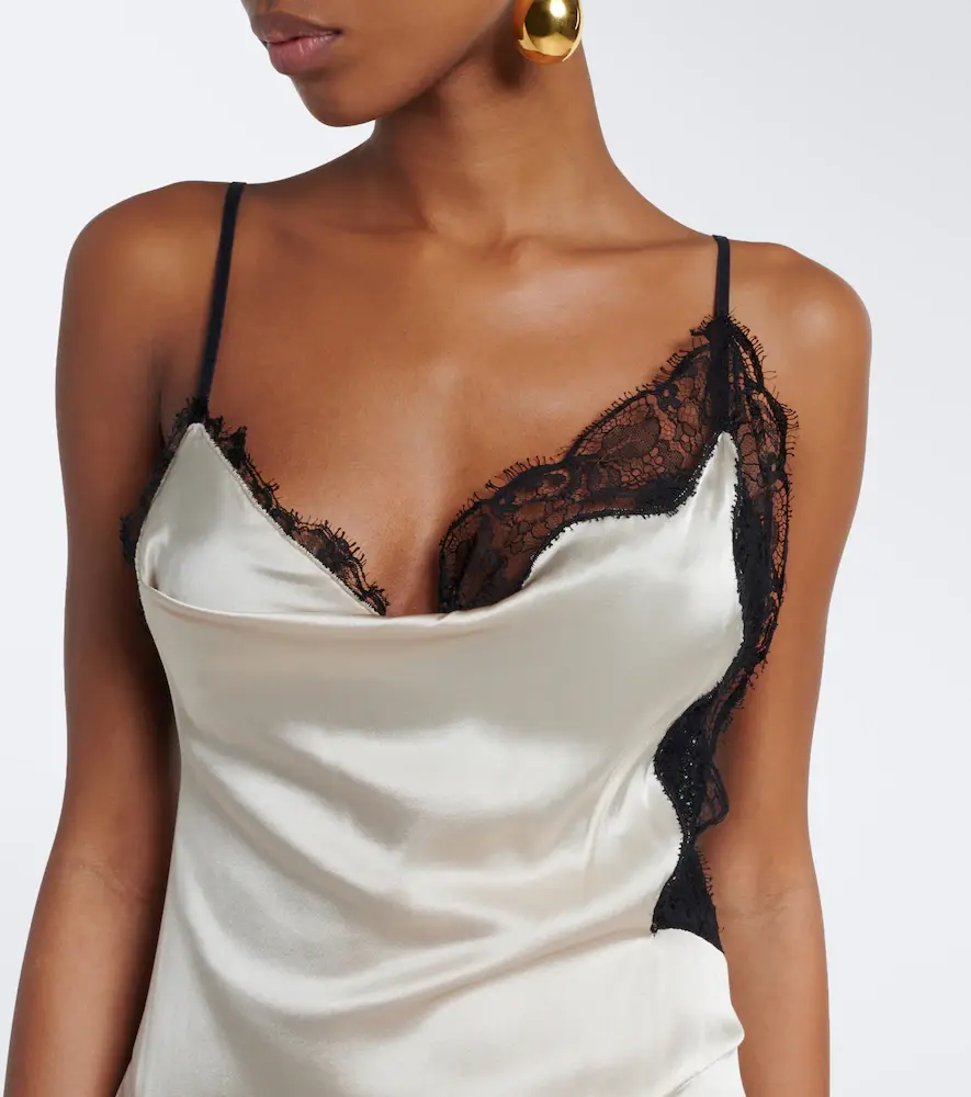 Isabel Marant Anazia lace-trimmed silk-blend minidress | Thumbnail 3 Isabel Marant Anazia lace-trimmed silk-blend minidress | Thumbnail 3