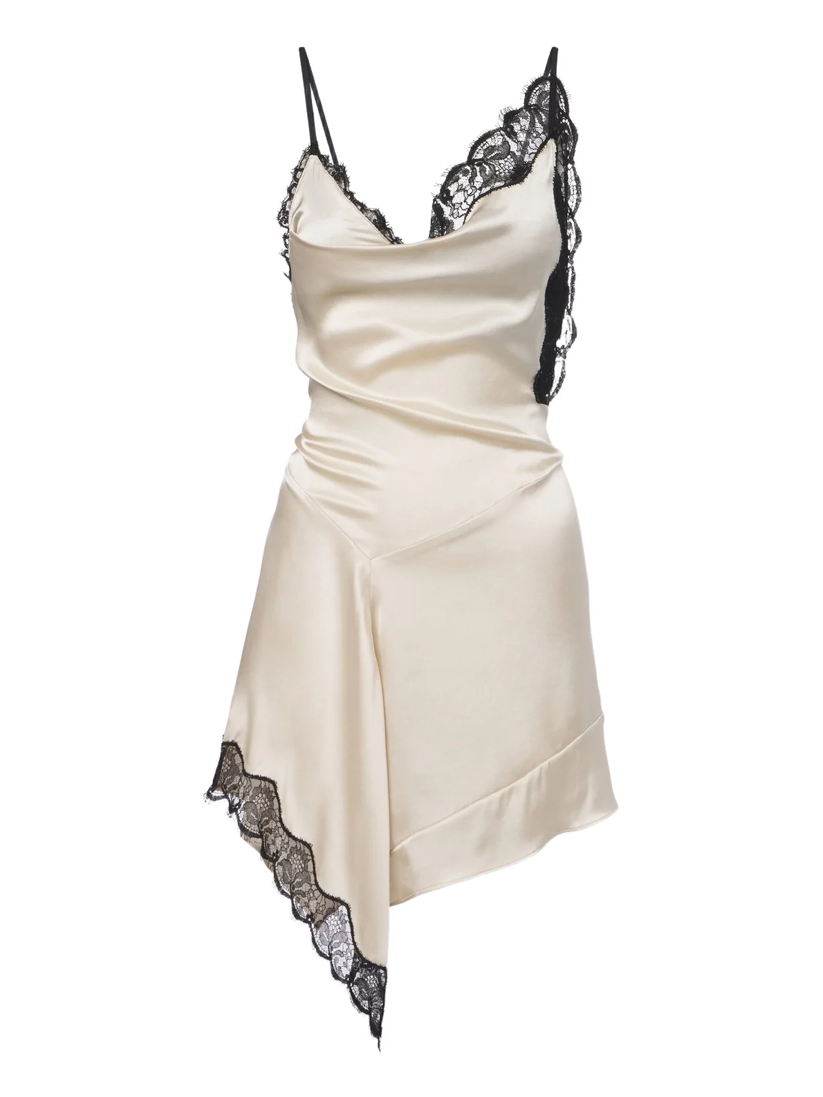 Anazia lace-trimmed silk-blend minidress