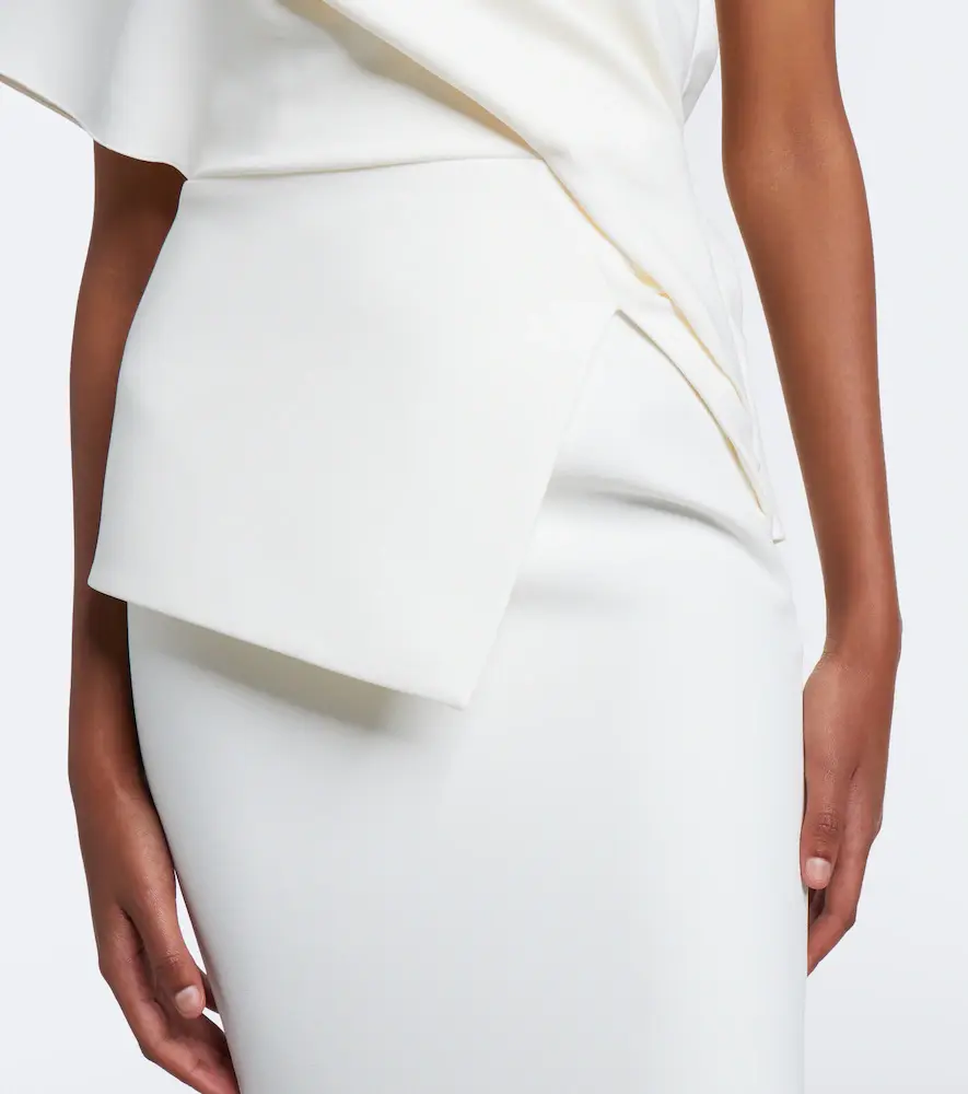 Safiyaa Elyna asymmetric crêpe gown | Thumbnail 3 Safiyaa Elyna asymmetric crêpe gown | Thumbnail 3