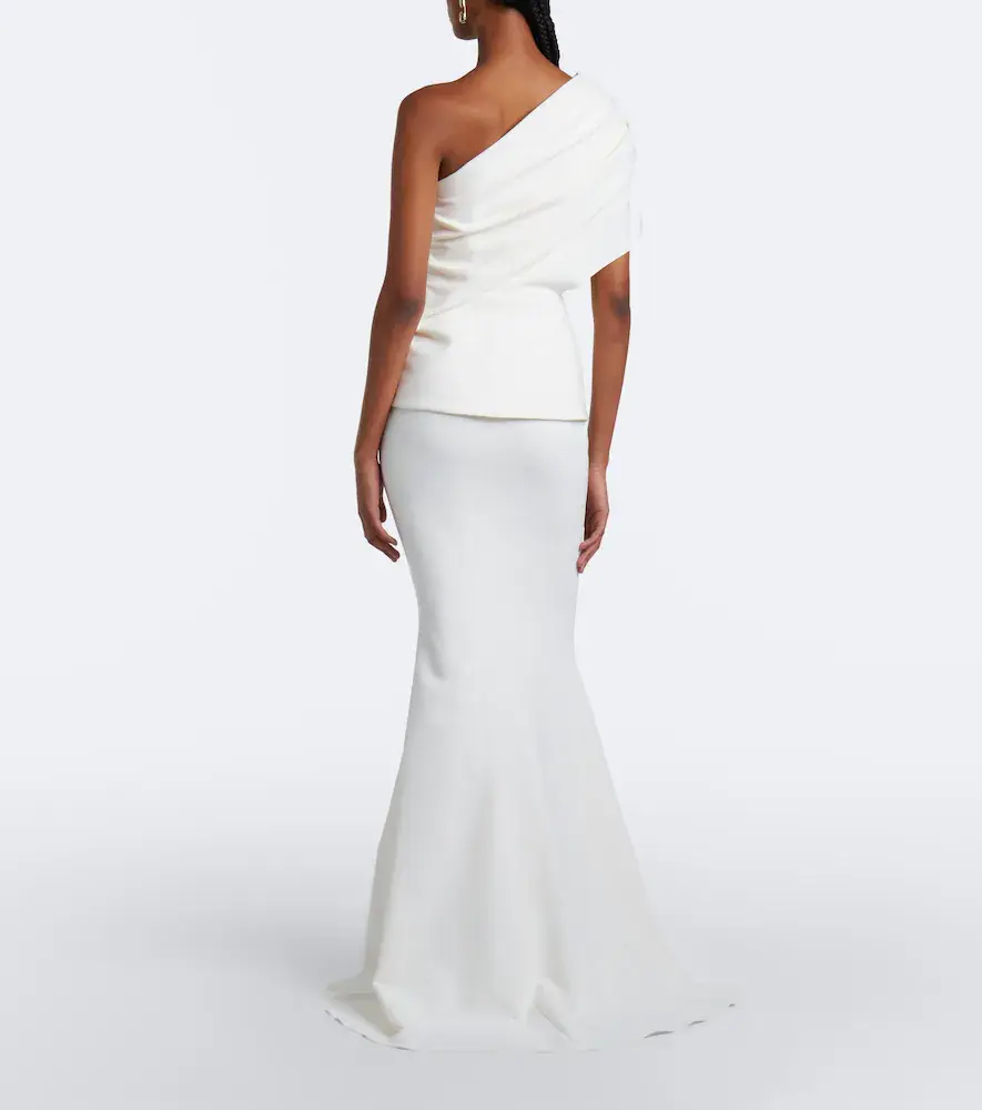Safiyaa Elyna asymmetric crêpe gown | Thumbnail 5 Safiyaa Elyna asymmetric crêpe gown | Thumbnail 5