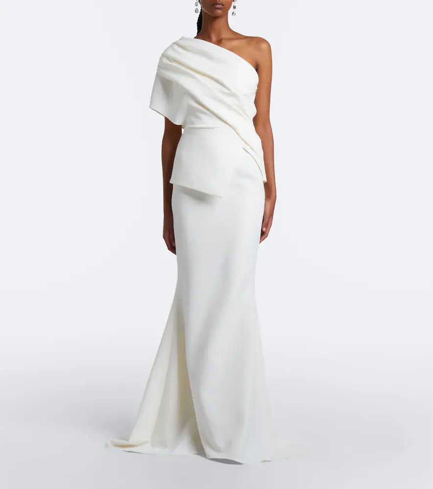 Safiyaa Elyna asymmetric crêpe gown | Thumbnail 6 Safiyaa Elyna asymmetric crêpe gown | Thumbnail 6