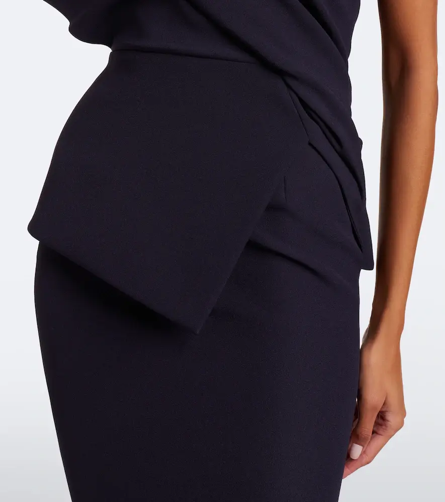 Safiyaa Elyna asymmetric crêpe gown | Thumbnail 3 Safiyaa Elyna asymmetric crêpe gown | Thumbnail 3