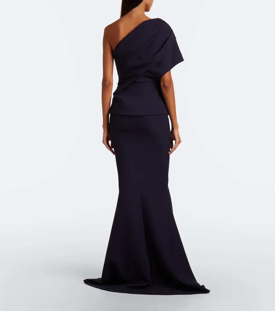 Safiyaa Elyna asymmetric crêpe gown | Thumbnail 4 Safiyaa Elyna asymmetric crêpe gown | Thumbnail 4