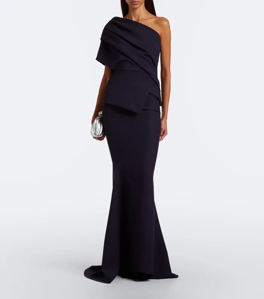 Safiyaa Elyna asymmetric crêpe gown | Thumbnail 5 Safiyaa Elyna asymmetric crêpe gown | Thumbnail 5