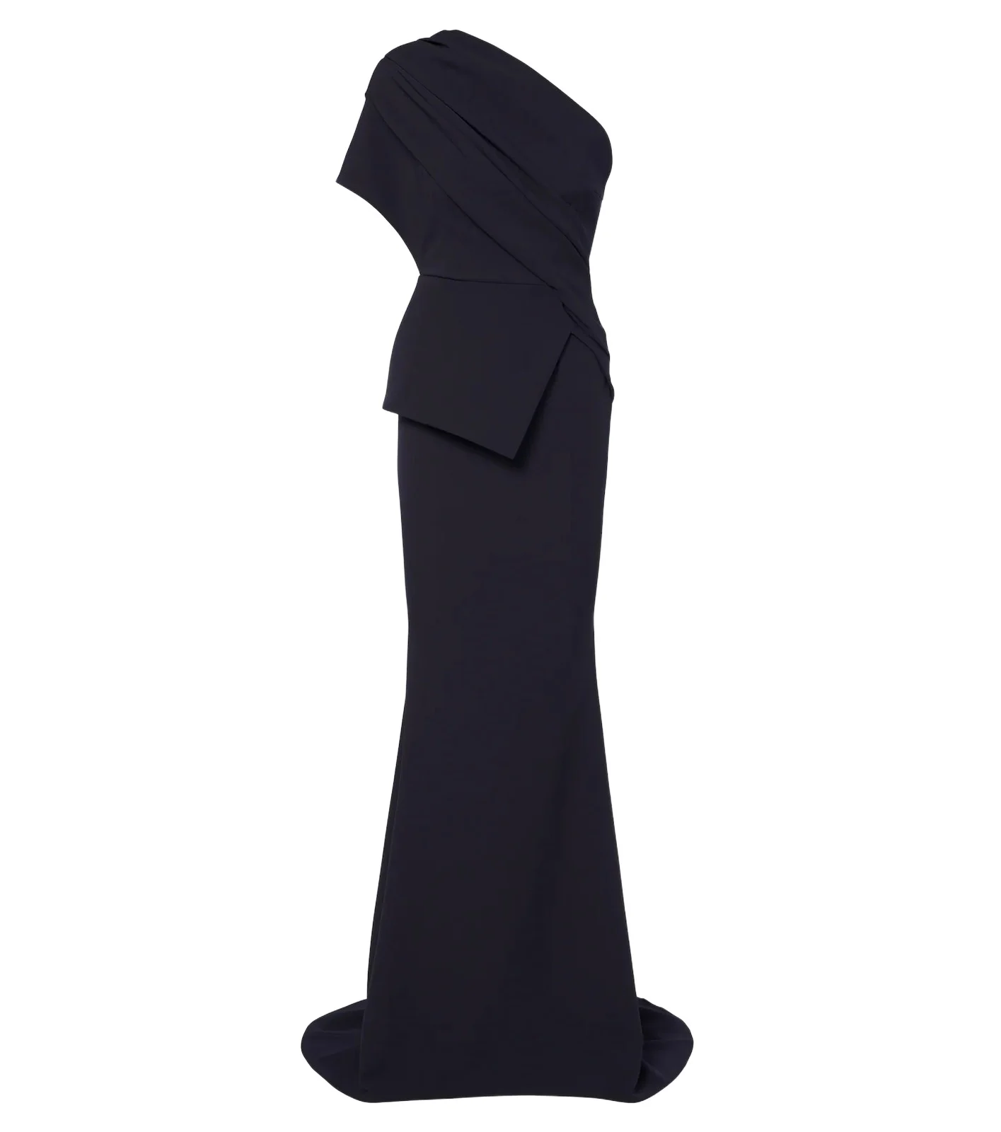 Elyna asymmetric crêpe gown
