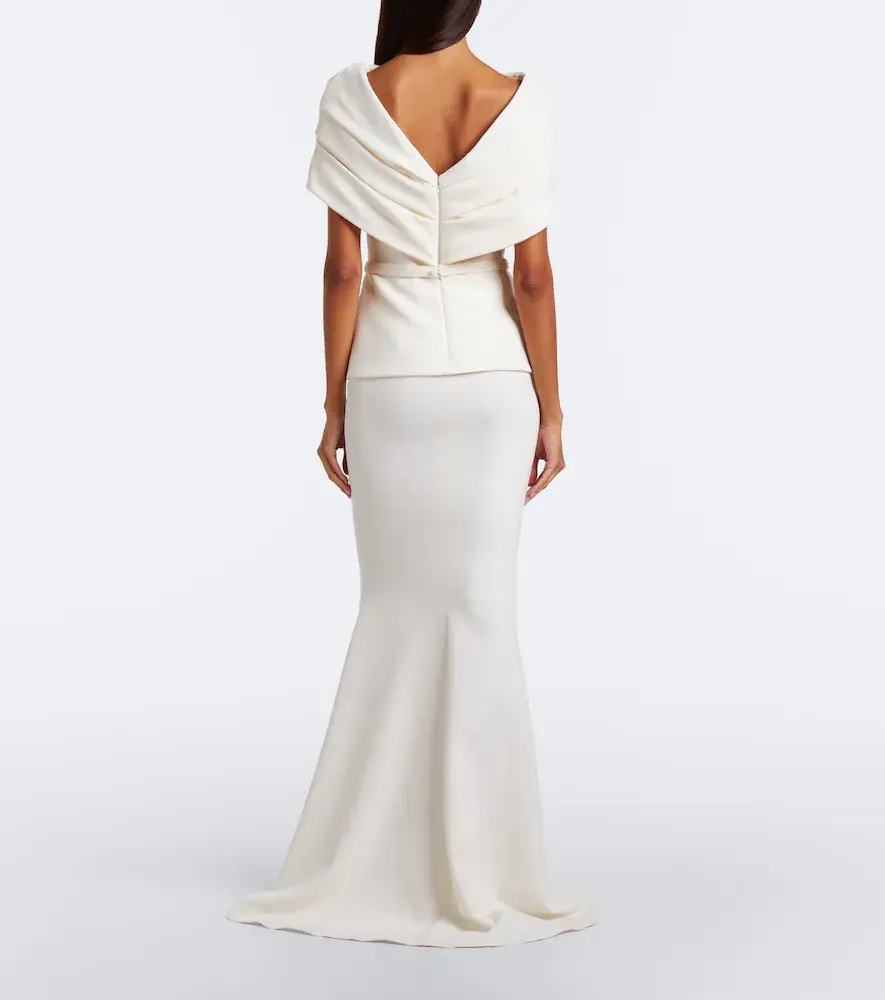 Safiyaa Loura peplum crêpe gown | Thumbnail 2 Safiyaa Loura peplum crêpe gown | Thumbnail 2