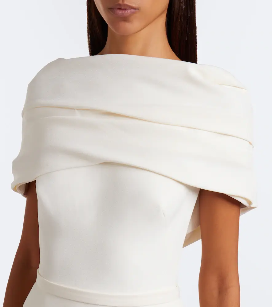Safiyaa Loura peplum crêpe gown | Thumbnail 5 Safiyaa Loura peplum crêpe gown | Thumbnail 5