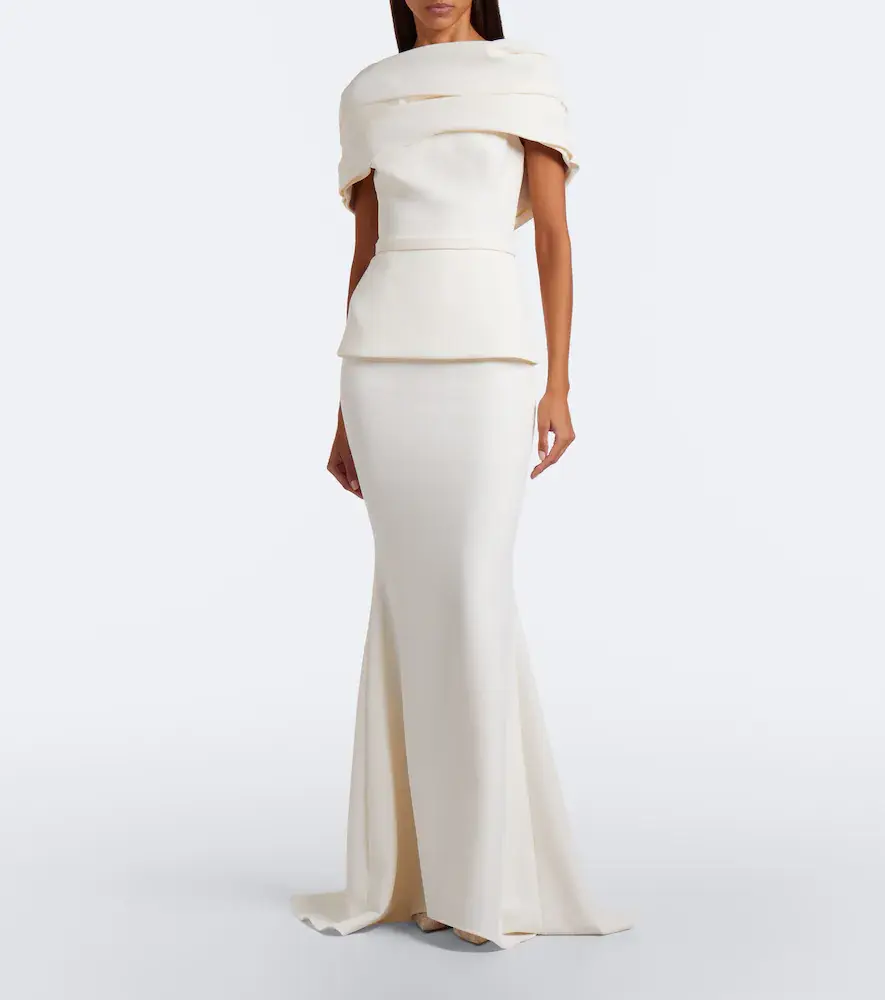Safiyaa Loura peplum crêpe gown | Thumbnail 6 Safiyaa Loura peplum crêpe gown | Thumbnail 6