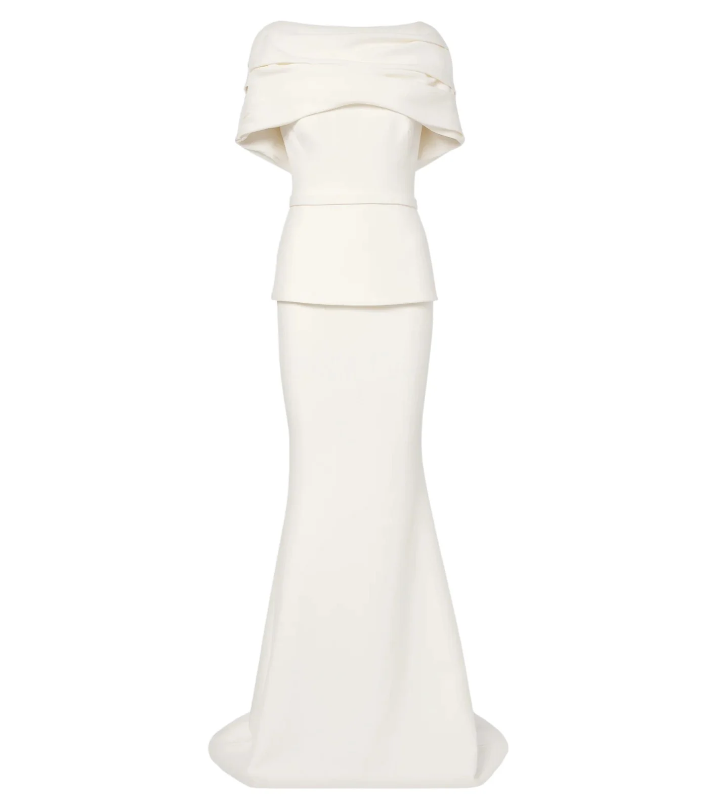 Loura peplum crêpe gown