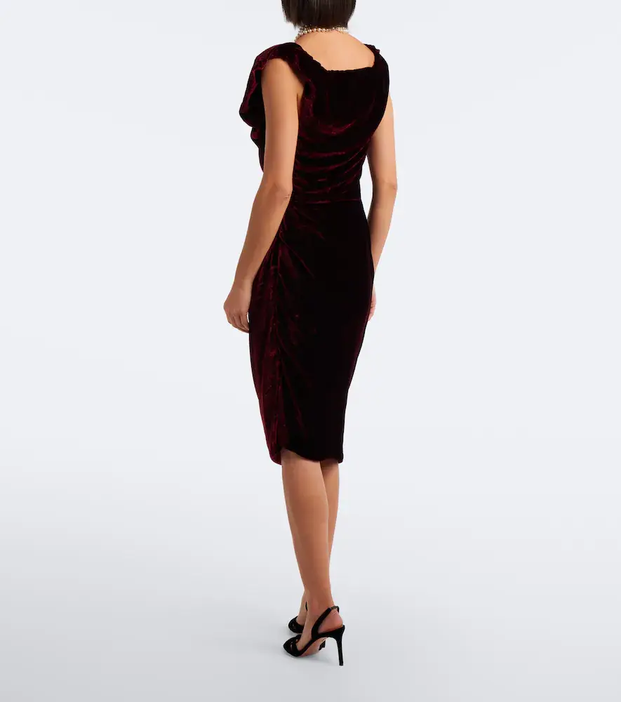 Vivienne Westwood Ginnie Amber draped velvet midi dress | Thumbnail 3