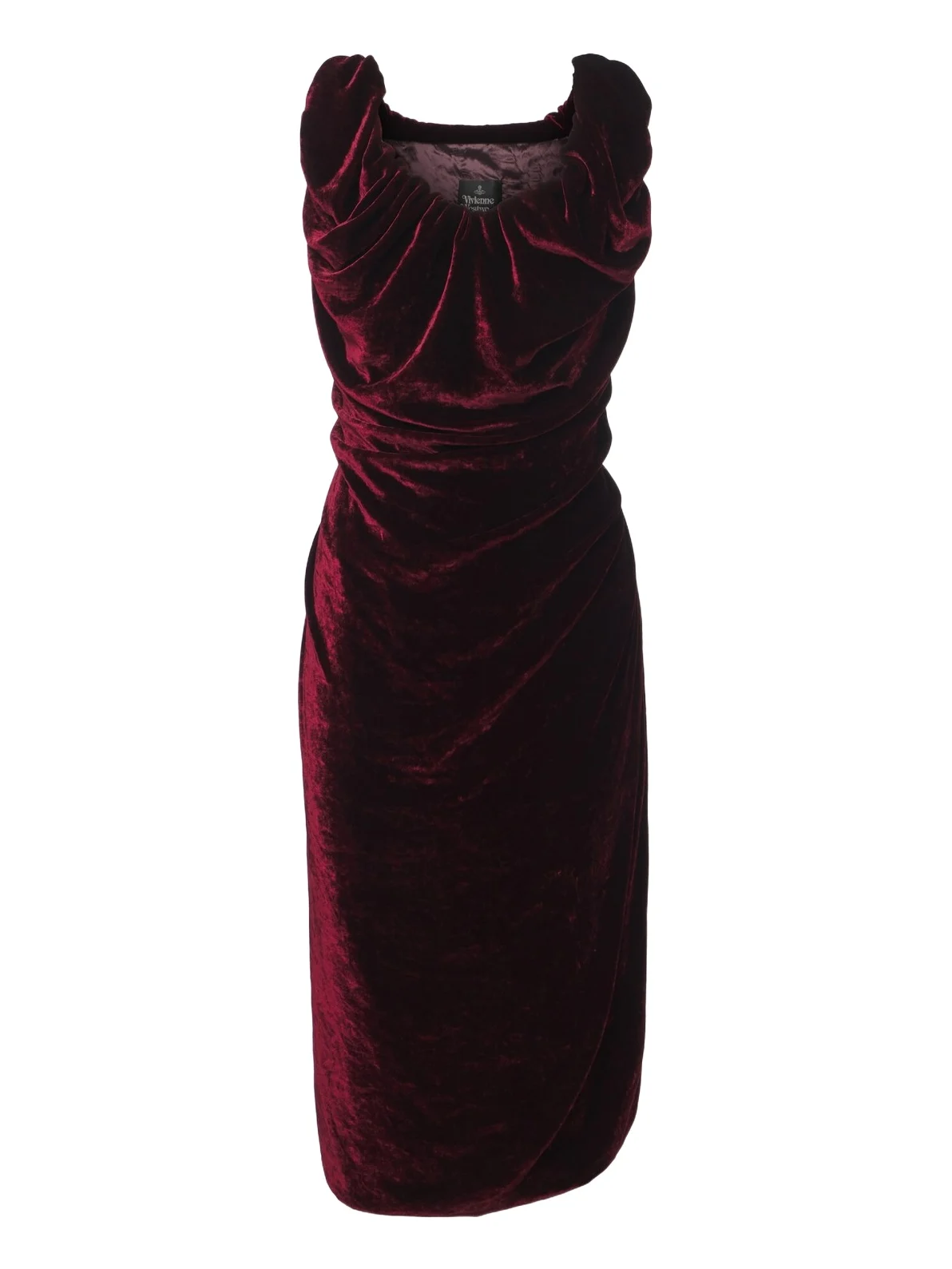 Vivienne Westwood Ginnie Amber draped velvet midi dress