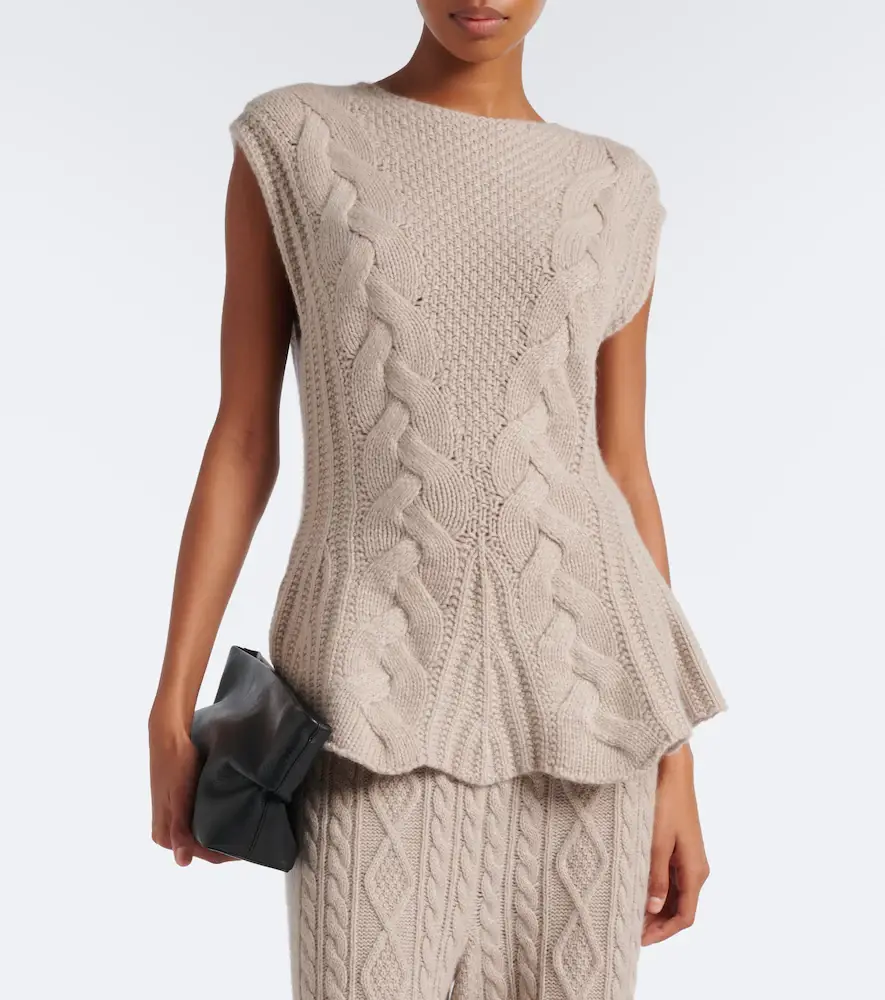 Lisa Yang Signy cable-knit peplum cashmere top | Thumbnail 2 Lisa Yang Signy cable-knit peplum cashmere top | Thumbnail 2
