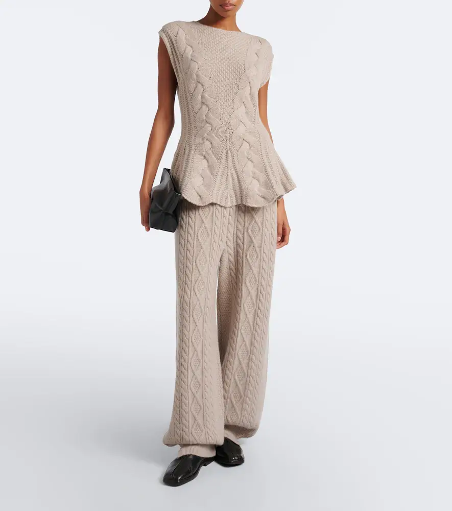 Lisa Yang Signy cable-knit peplum cashmere top | Thumbnail 4 Lisa Yang Signy cable-knit peplum cashmere top | Thumbnail 4