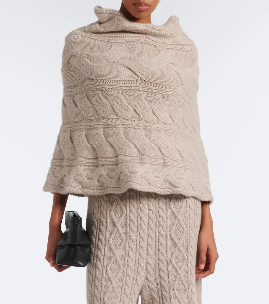 Lisa Yang Cable-knit cashmere poncho | Thumbnail 2