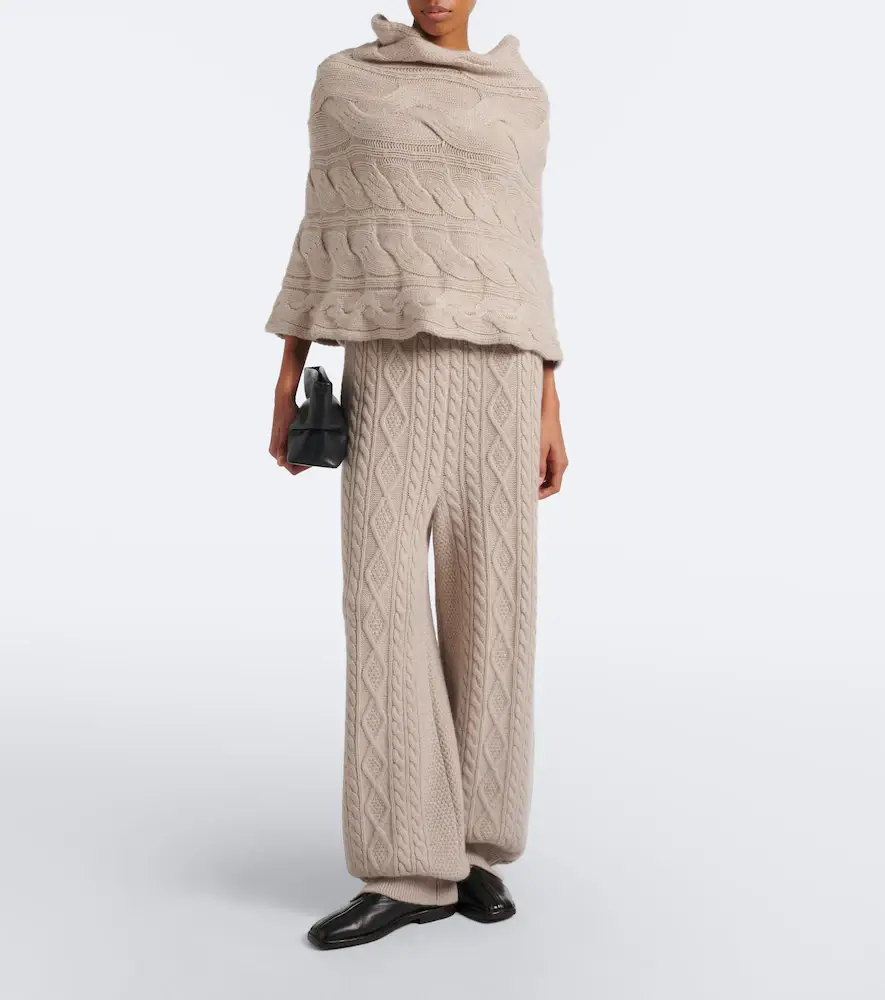 Lisa Yang Cable-knit cashmere poncho | Thumbnail 3