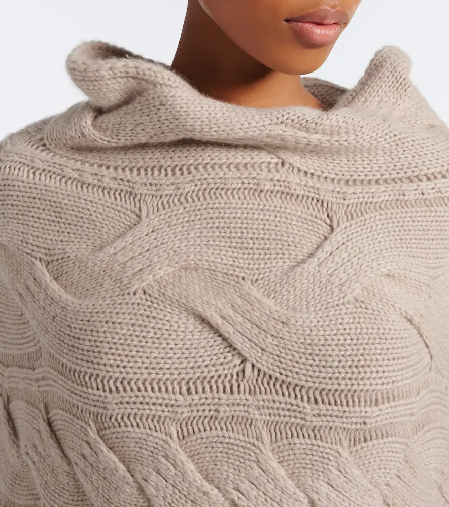 Lisa Yang Cable-knit cashmere poncho | Thumbnail 5