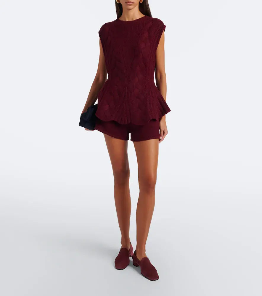 Lisa Yang Signy cable-knit peplum cashmere top | Thumbnail 2 Lisa Yang Signy cable-knit peplum cashmere top | Thumbnail 2