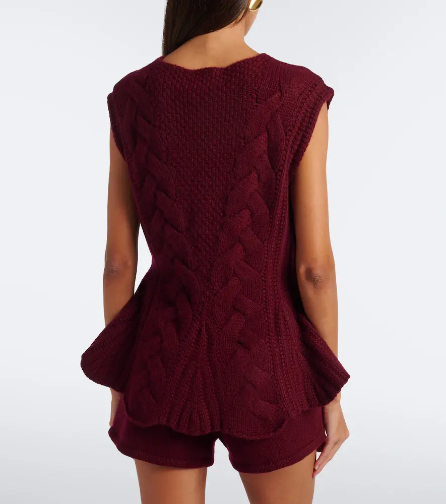 Lisa Yang Signy cable-knit peplum cashmere top | Thumbnail 3 Lisa Yang Signy cable-knit peplum cashmere top | Thumbnail 3