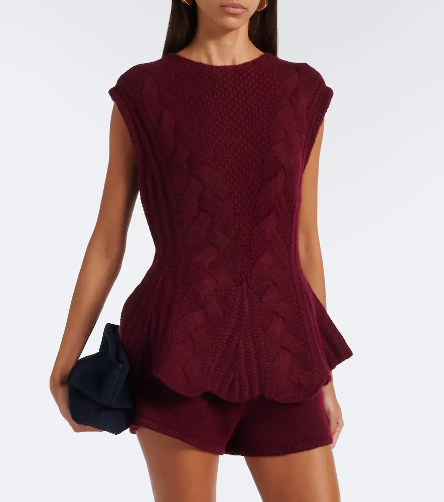 Lisa Yang Signy cable-knit peplum cashmere top | Thumbnail 4 Lisa Yang Signy cable-knit peplum cashmere top | Thumbnail 4