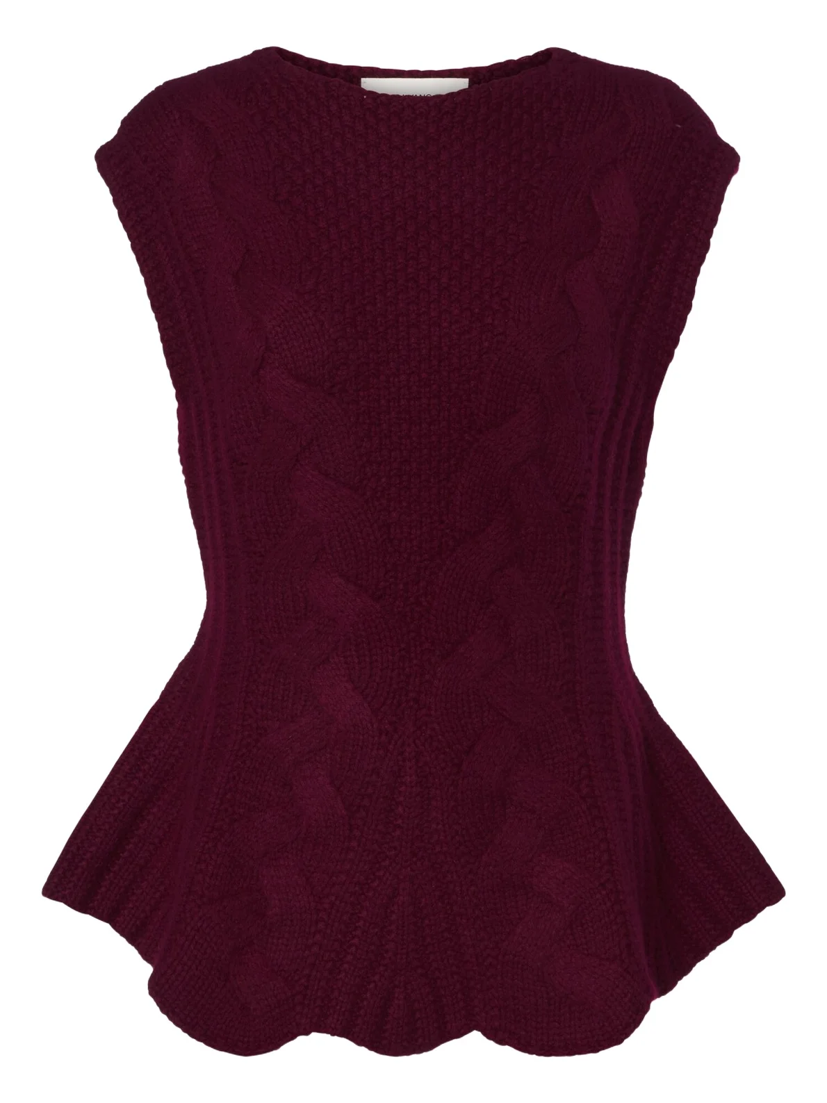 Signy cable-knit peplum cashmere top Signy cable-knit peplum cashmere top