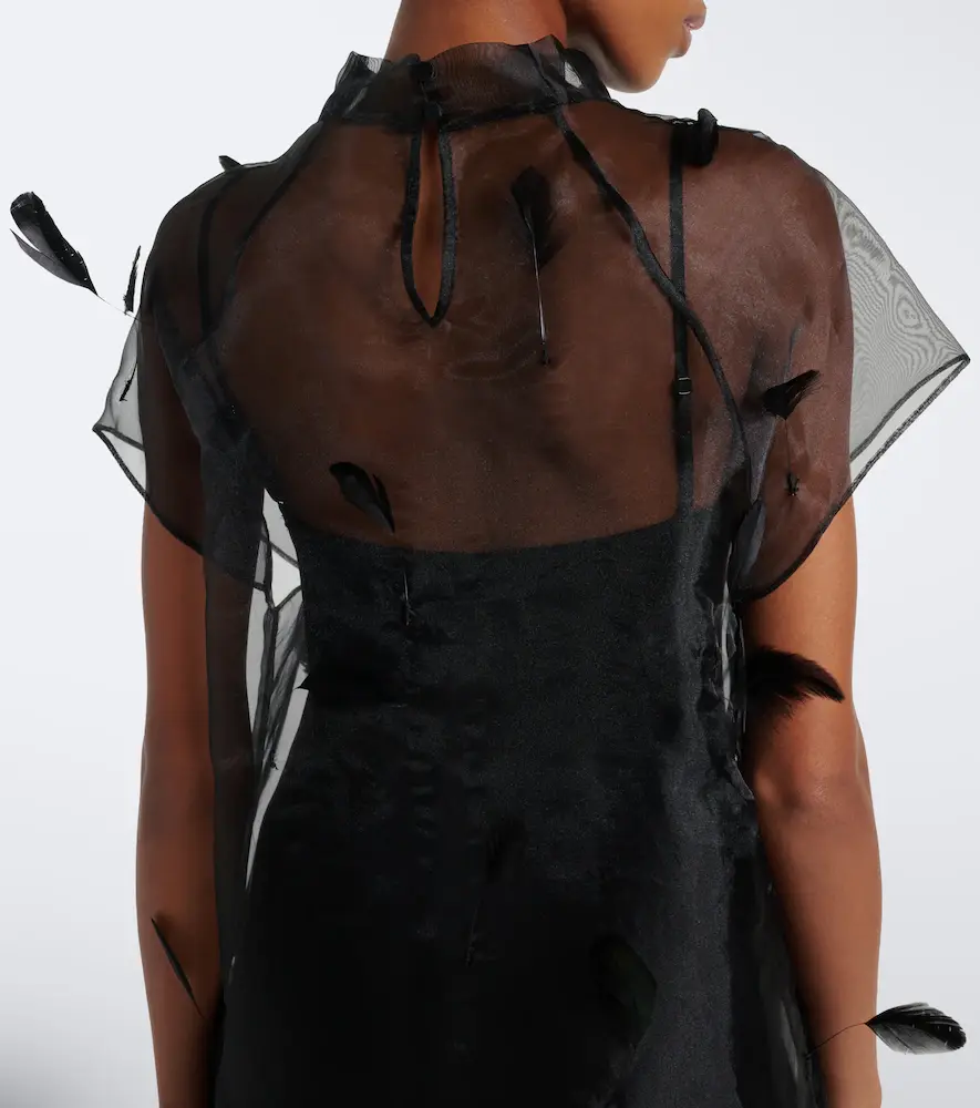 Simkhai Pauline feather-trimmed organza midi dress | Thumbnail 5 Simkhai Pauline feather-trimmed organza midi dress | Thumbnail 5