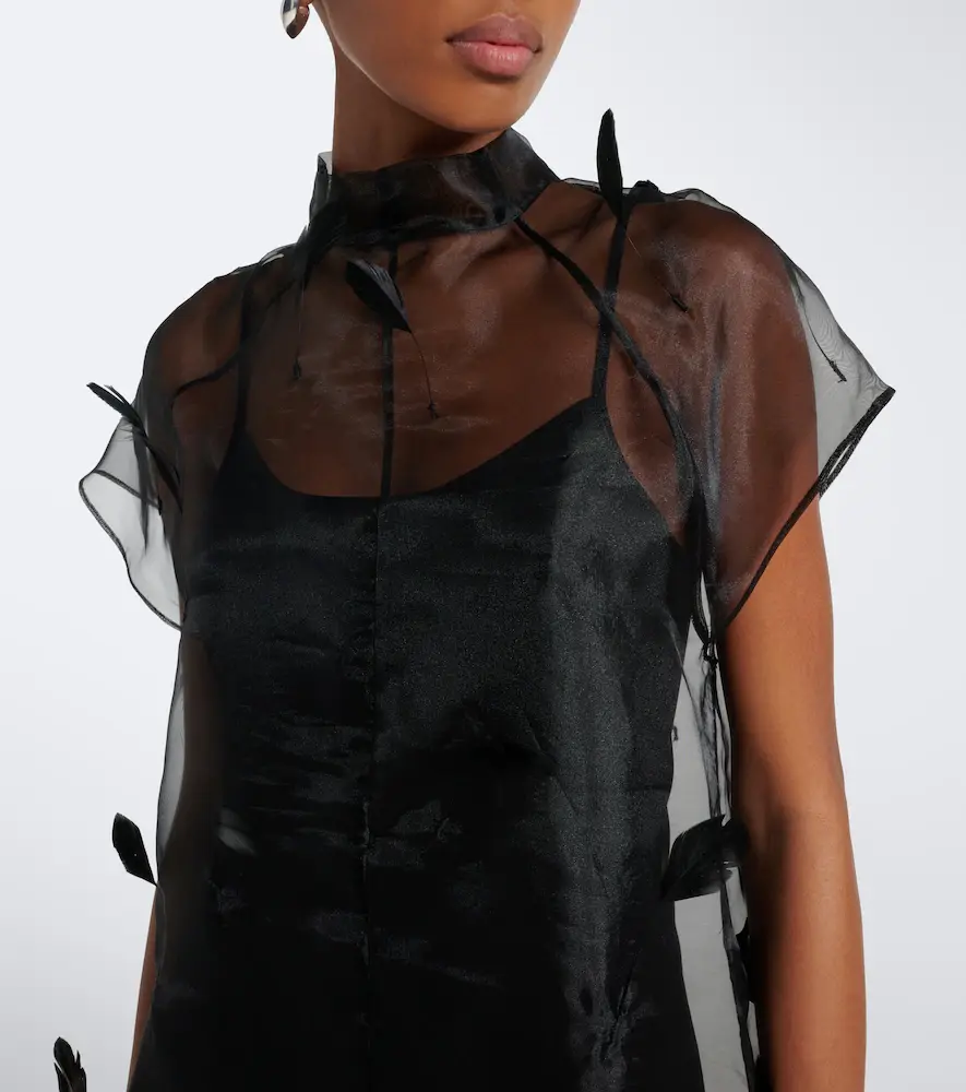 Simkhai Pauline feather-trimmed organza midi dress | Thumbnail 6 Simkhai Pauline feather-trimmed organza midi dress | Thumbnail 6
