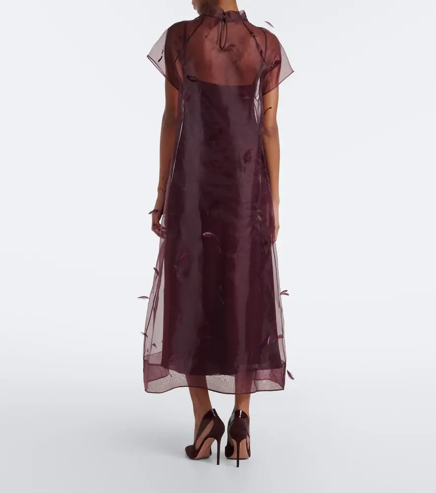 Simkhai Pauline feather-trimmed organza midi dress | Thumbnail 6 Simkhai Pauline feather-trimmed organza midi dress | Thumbnail 6