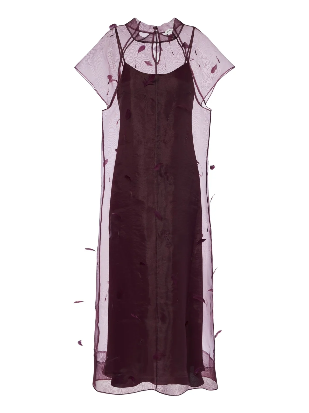 Pauline feather-trimmed organza midi dress Pauline feather-trimmed organza midi dress