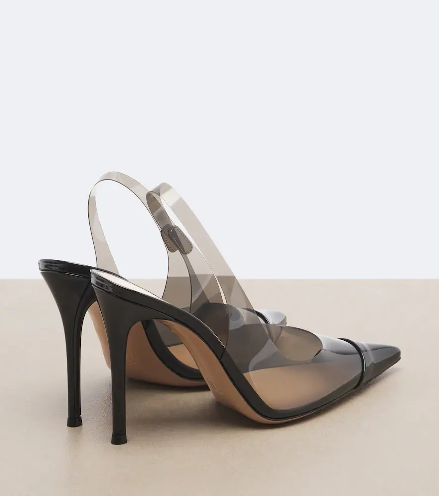 Gianvito Rossi Leather-trimmed PVC slingback pumps | Thumbnail 2