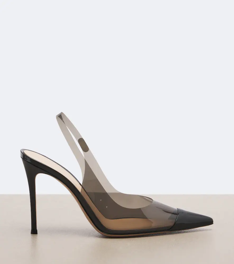 Gianvito Rossi Leather-trimmed PVC slingback pumps | Thumbnail 4