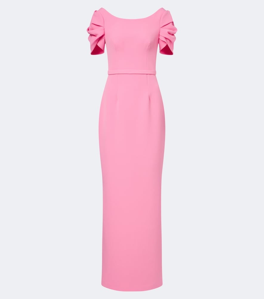 Vanina belted draped crêpe gown Vanina belted draped crêpe gown