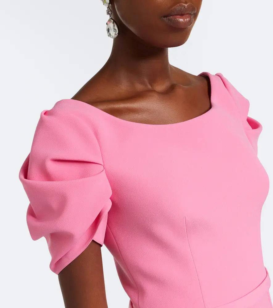 Safiyaa Vanina belted draped crêpe gown | Thumbnail 3