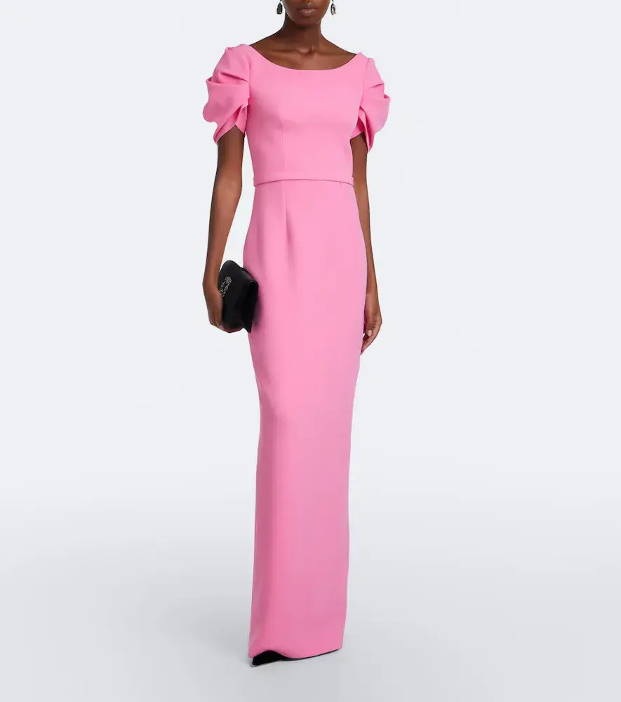 Safiyaa Vanina belted draped crêpe gown | Thumbnail 4
