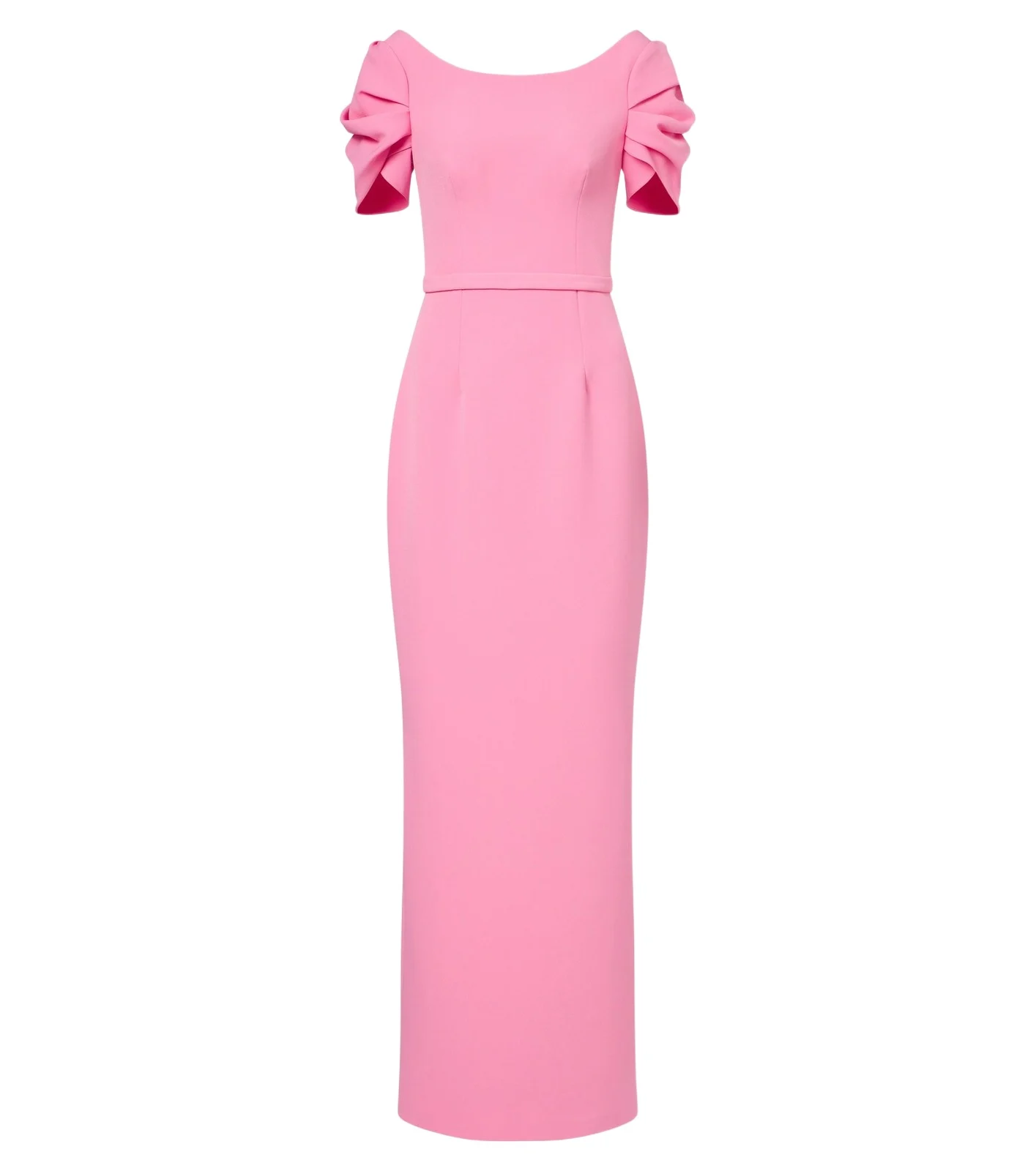 Vanina belted draped crêpe gown Vanina belted draped crêpe gown