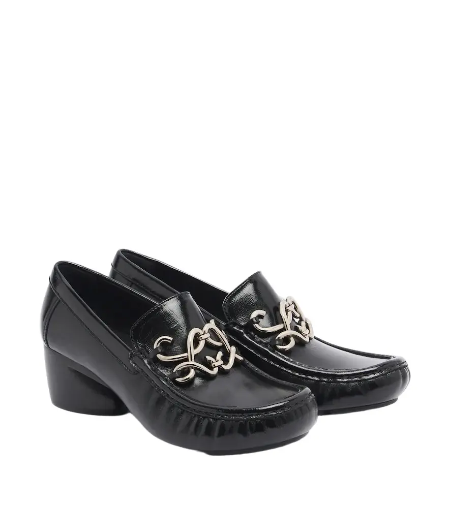 Loewe Oval Double L leather loafer pumps