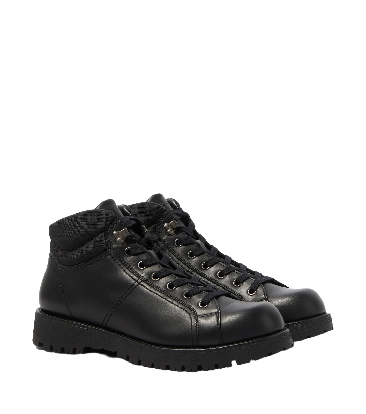 Prada Leather lace-up boots