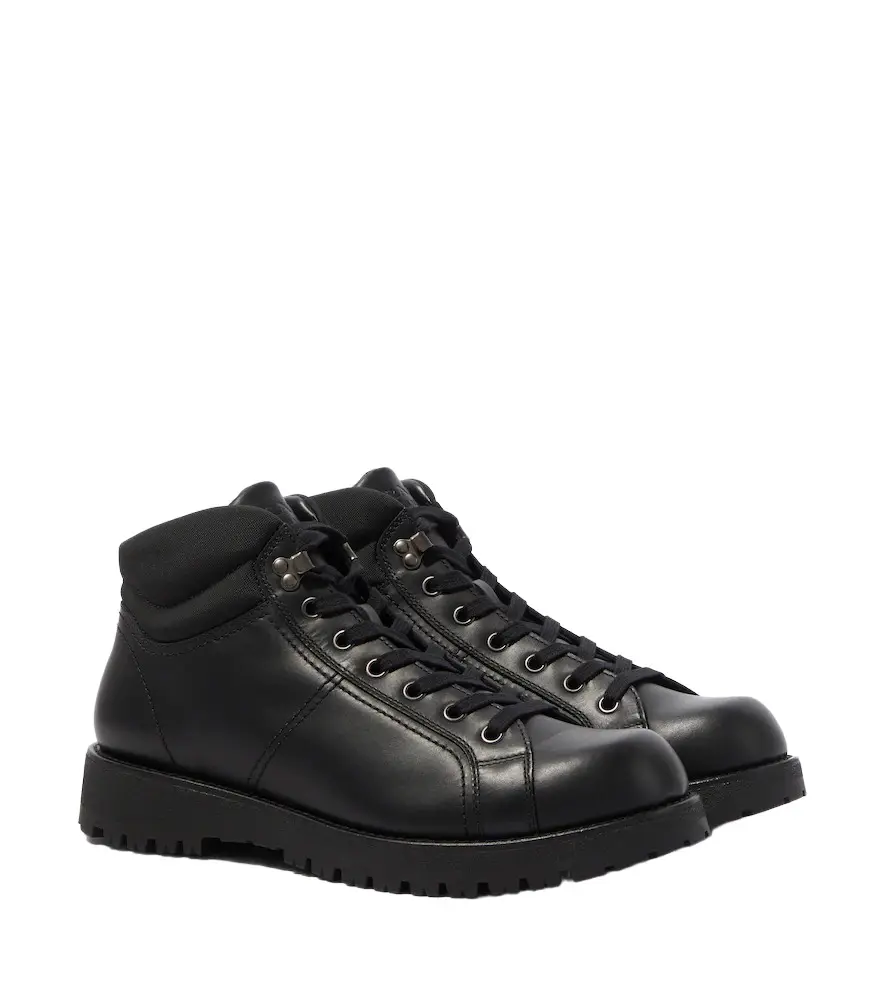 Prada Leather lace-up boots