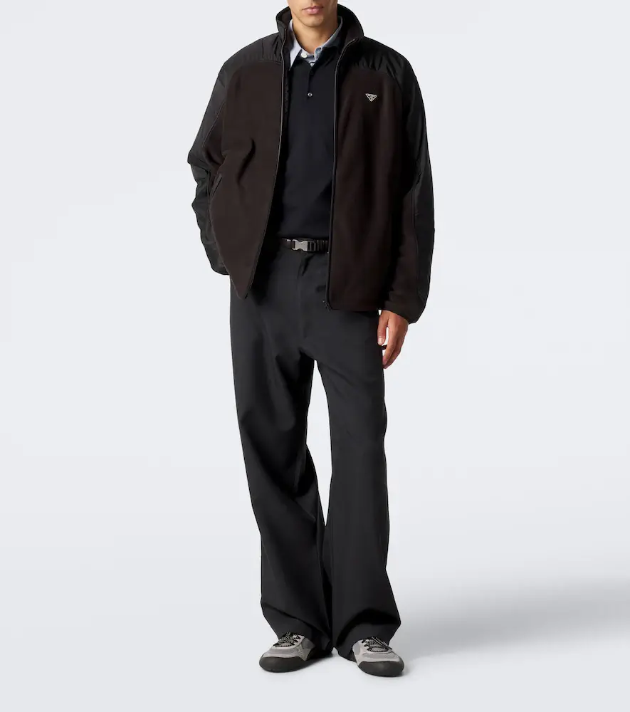 Prada Re-Nylon and fleece track jacket | Thumbnail 2
