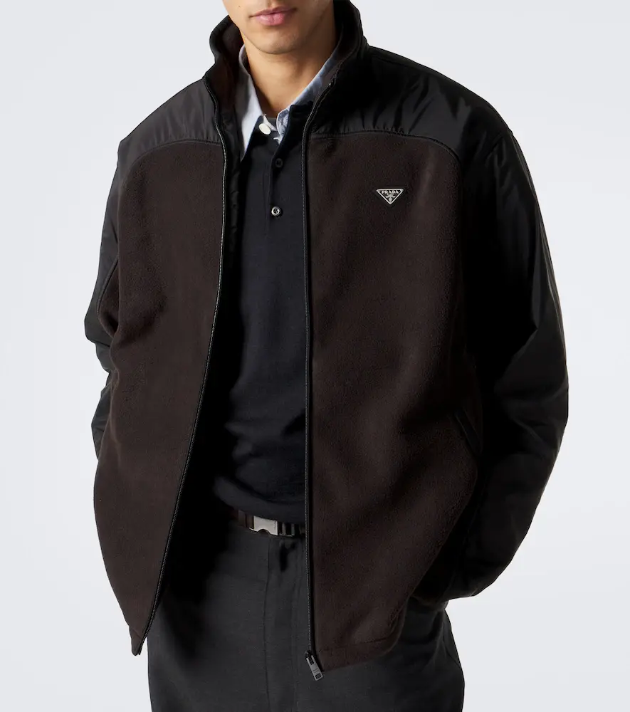 Prada Re-Nylon and fleece track jacket | Thumbnail 4