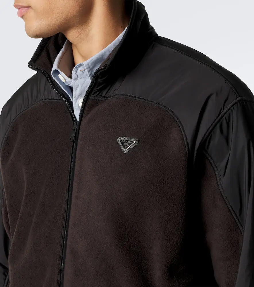 Prada Re-Nylon and fleece track jacket | Thumbnail 5