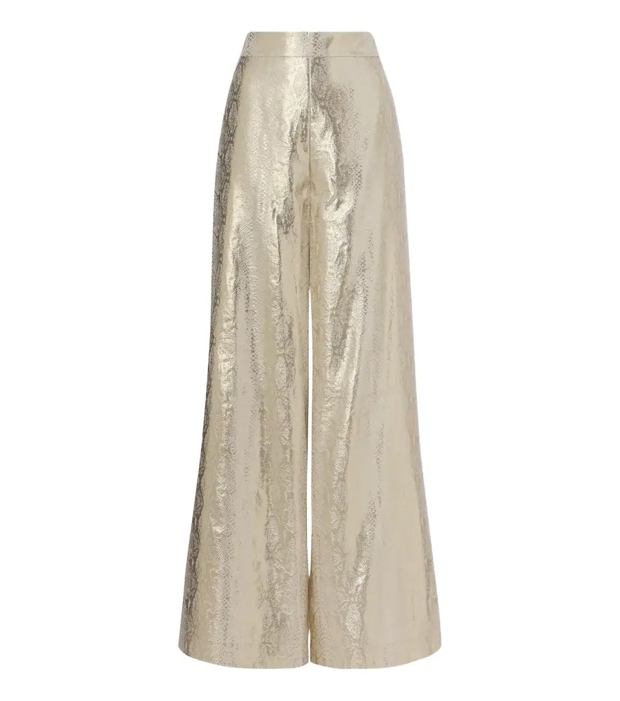 Selene silk-blend lamé wide-leg pants Selene silk-blend lamé wide-leg pants